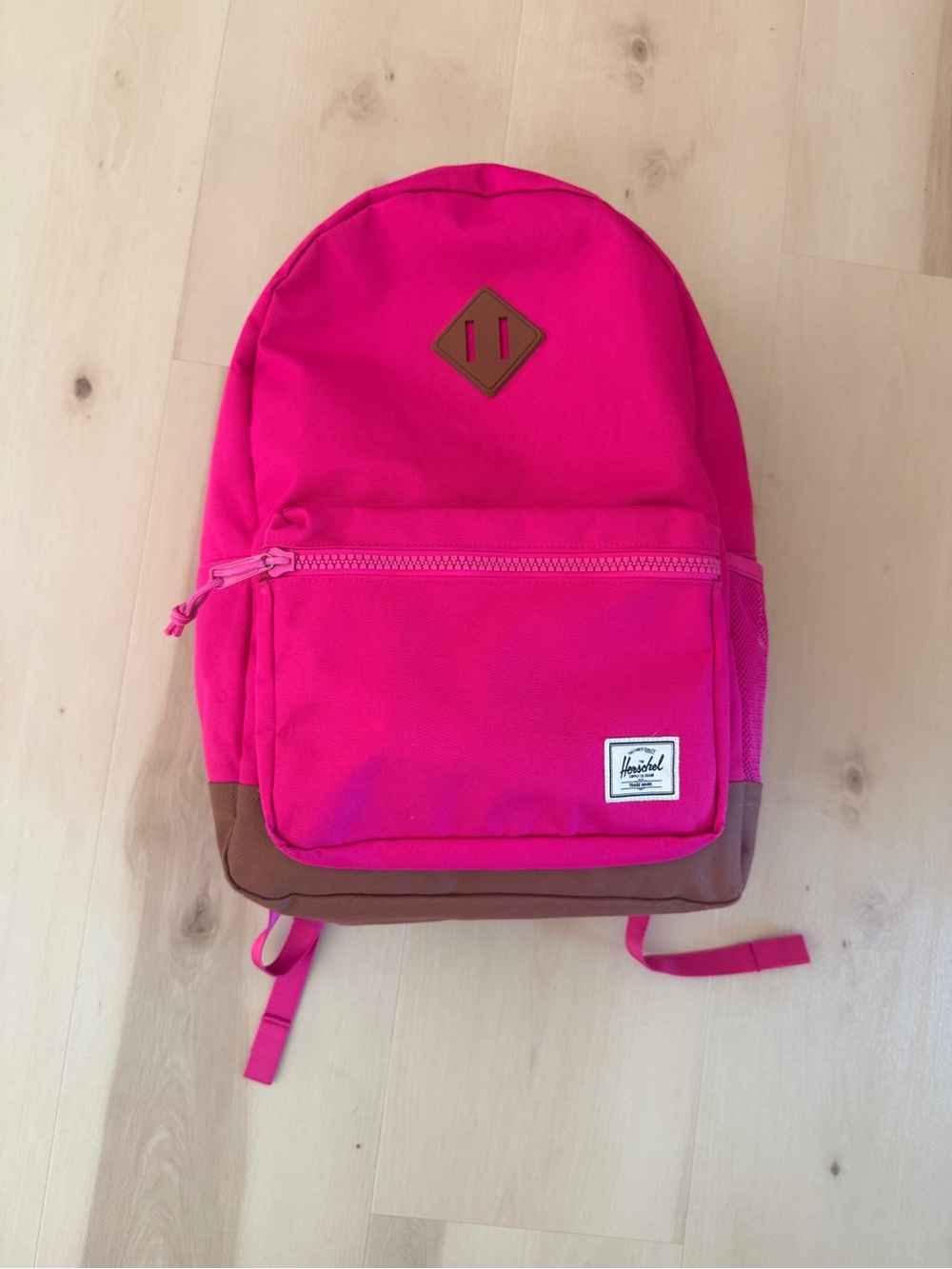 Herschel Supply Company Heritage Pink Kids Backpack with Brown Accent Patch  26L